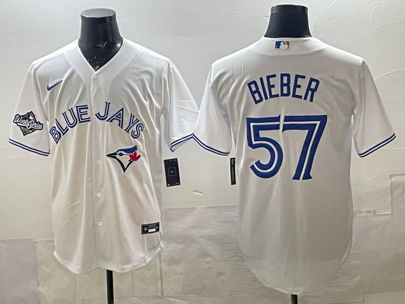 Men Toronto Blue Jays #57 Bieber White 2026 Nike Game MLB Jersey 003